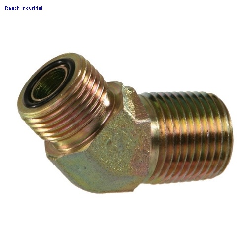 ORFS to Male Pipe 45°