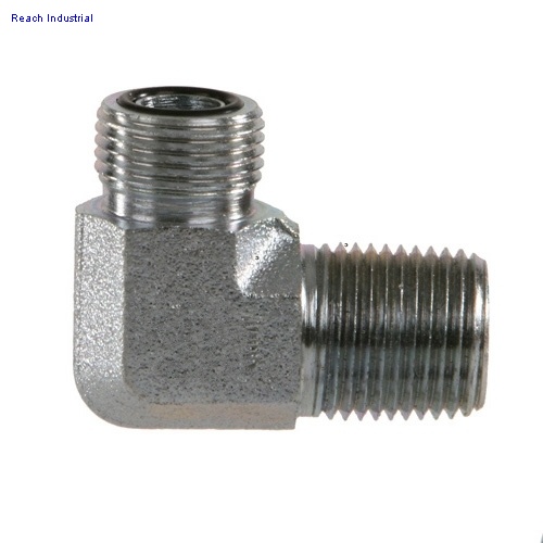 ORFS to Male Pipe 90°